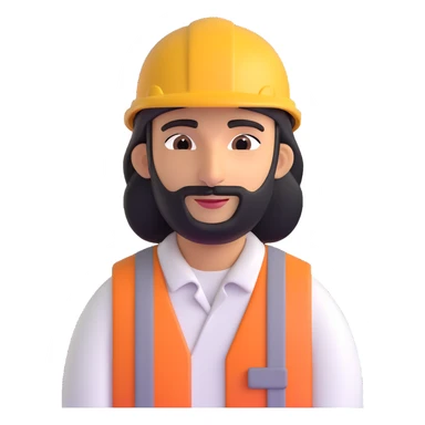 Arab in a worker's helmet sticker