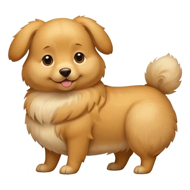 pregnant golden dog holding its belly sticker