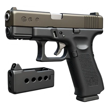 Glock 17 with an extended magazine sticker