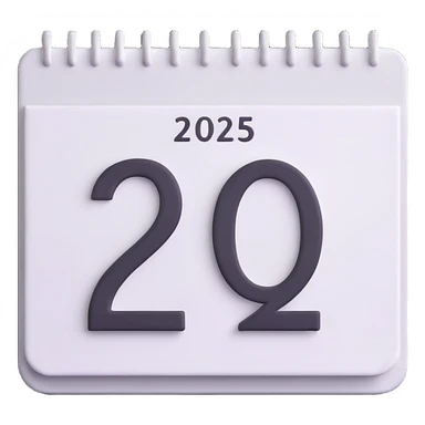 white calendar with just the number 2025 sticker