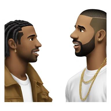 Travis Scott talking to Drake sticker