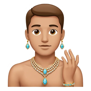 male portrait with jewelry sticker