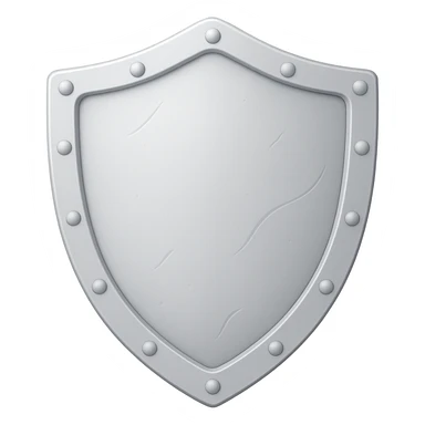 Make the silver shield match the style, color, and shading of the referenced platebody. Use a very light silver color, smooth texture, no gold or gems, and subtle engravings. The style should emulate emoji style with a transparent background. sticker