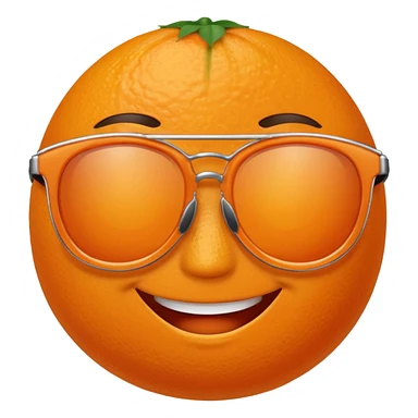 Orange with smile face with sun glasses sticker