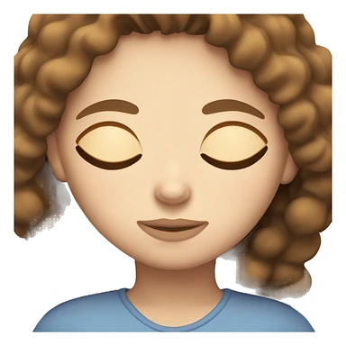 Brown-haired, white-skinned girl sleeping sticker