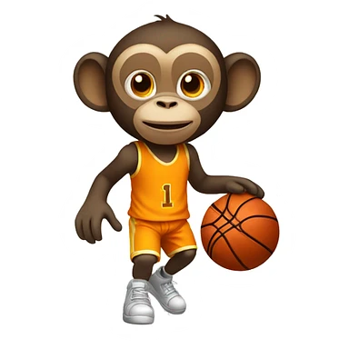 monkey playing basketball sticker