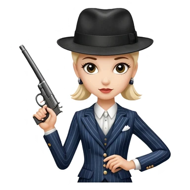 A balerina in with a gangster style sticker