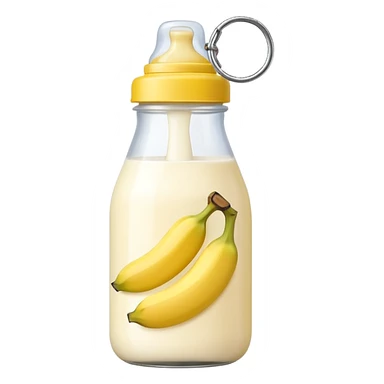 baby Milk bottle with banana tag sticker