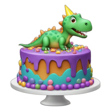 dinosaur birthday cake sticker