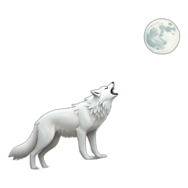 White wolf howling at the moon sticker