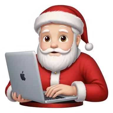 santa god with laptop, direct sticker