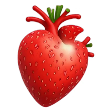 anatomical heart that looks like a strawberry sticker