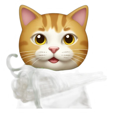 cat with noodle sticker