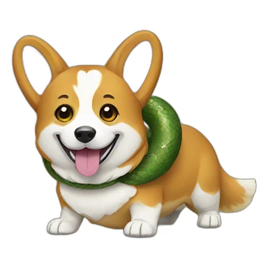 corgi wearing snake costume sticker