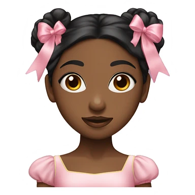 black haired pink outfited ballerina girl with bows sticker