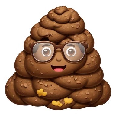 Poop wearing glasses sticker