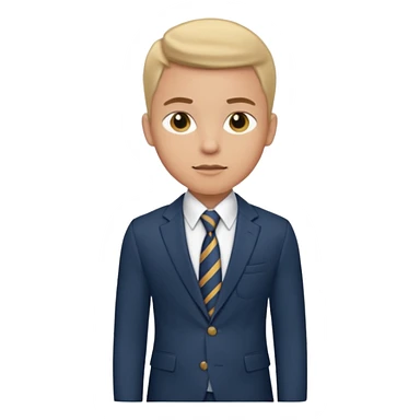 Young man, tailored trousers, a crisp button-down shirt, a blazer, and tie

 sticker