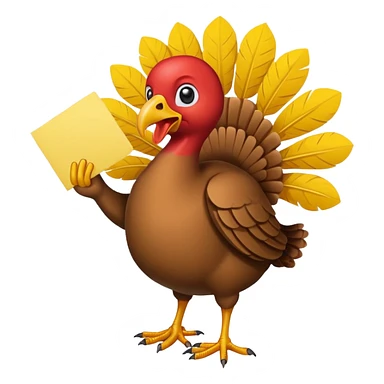 truthahnvogel holding yellow paper sticker