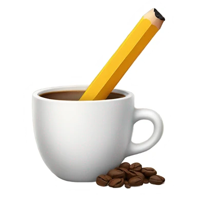 Pencil with coffee sticker