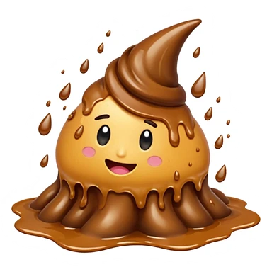 Mix the water drops emoji with the poop emoji to make a liquid diarrhea emoji sticker