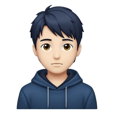 A dark anime-style illustration of a young man sticker