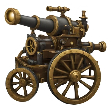 steampunk artillery canon sticker