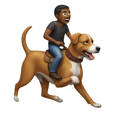 human who is riding a dog sticker