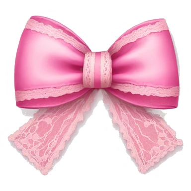 pink bow with lace and ribbons sticker