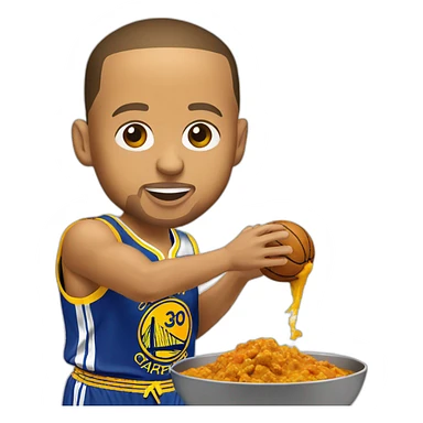 Stephen Curry qui mange du poulet curry sticker