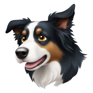 Blue eyed split faced border collie sticker