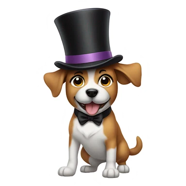 Dog dancing with a top hat  sticker