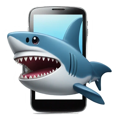 Phone with shark sticker