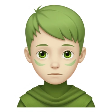  a green boy with a boring face sticker