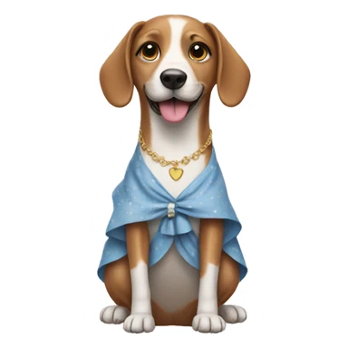 Dog wearing a dress sticker
