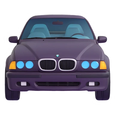 BMW E36 car with a mustache sticker