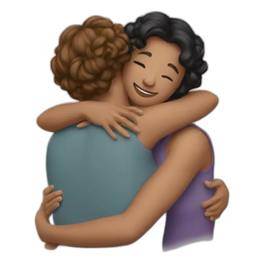 3 women hug sticker