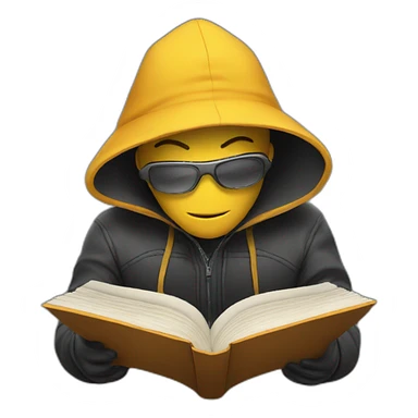 Hacker reading a book sticker