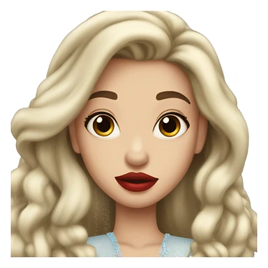 Disney Princess Long hair red lips sticker