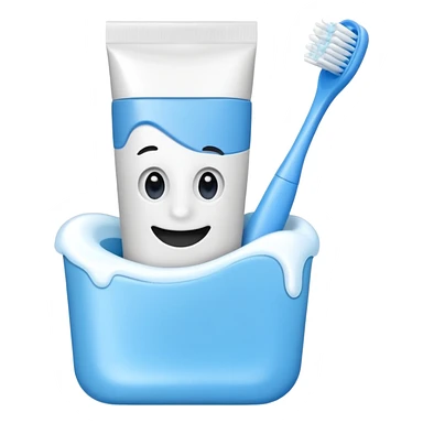 toothpaste and toothbrush sticker