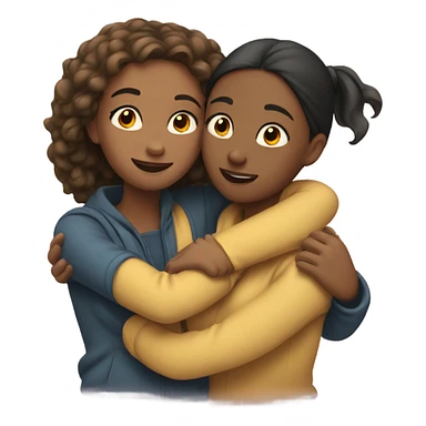 2 girls hug sticker