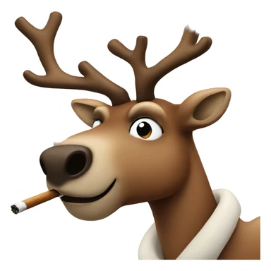 smoking reindeer sticker