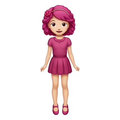Raspberry torte human girl full body and legs with a raspberry barrette on her hair without a cake sticker