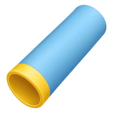 Blue foam tube with yellow ends sticker