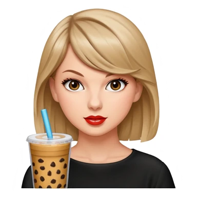Taylor swift with boba sticker