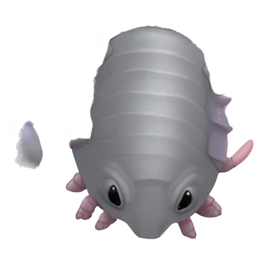 Lavender gray Pig armadillo darth Vader isopod lobster tail fanned tail feathered tail pig armadillo darth Vader face sticker