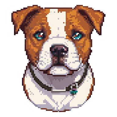 round circle puppy head full grey bleu staffy, stupid expression sticker