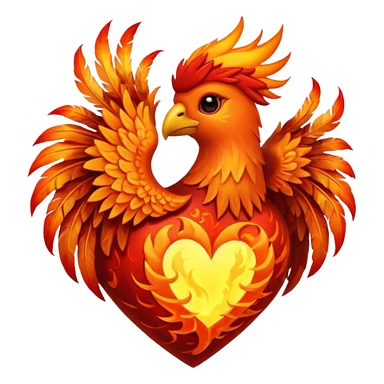 phoenix themed heart sticker