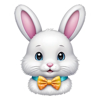 cute Easter bunny wearing colorful bow tie sticker