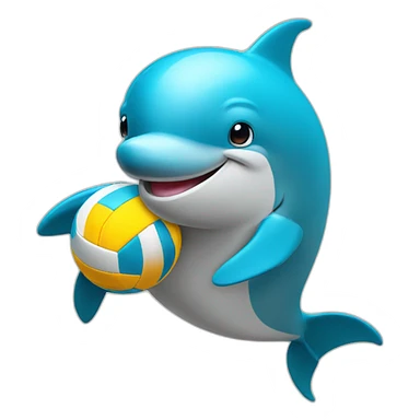 dolphin with volleyball sticker