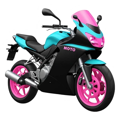 moto sportiva con scritta nera e solo avanti rosa fluorescente  sticker